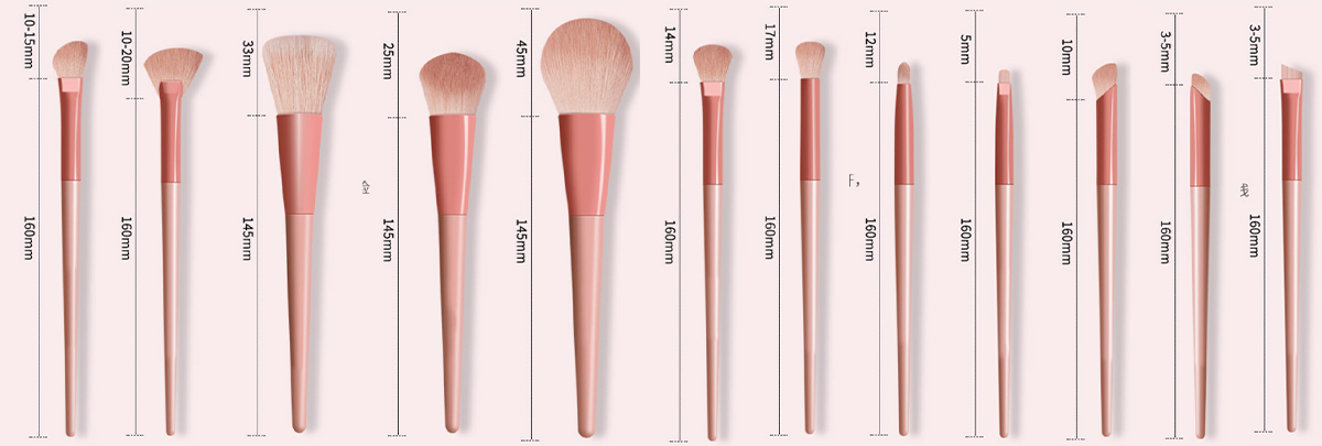 12-teiliges individuelles Make-up-Pinsel-Set