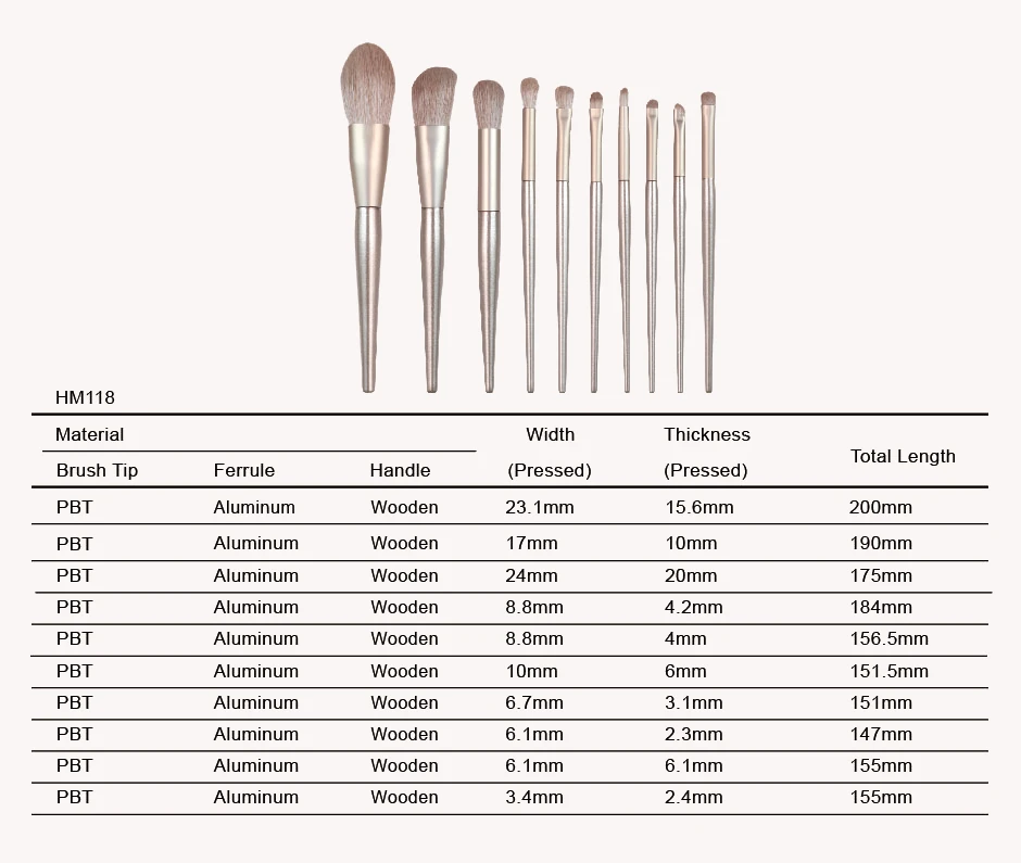 10-teiliges veganes Make-up-Pinsel-Set &ndash; OEM-Service